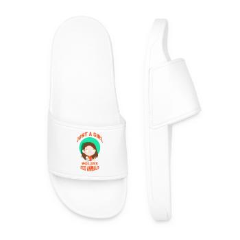 Zoo Animals Animal Park Girl Woman - Men’s Pool Sliders - white - Front