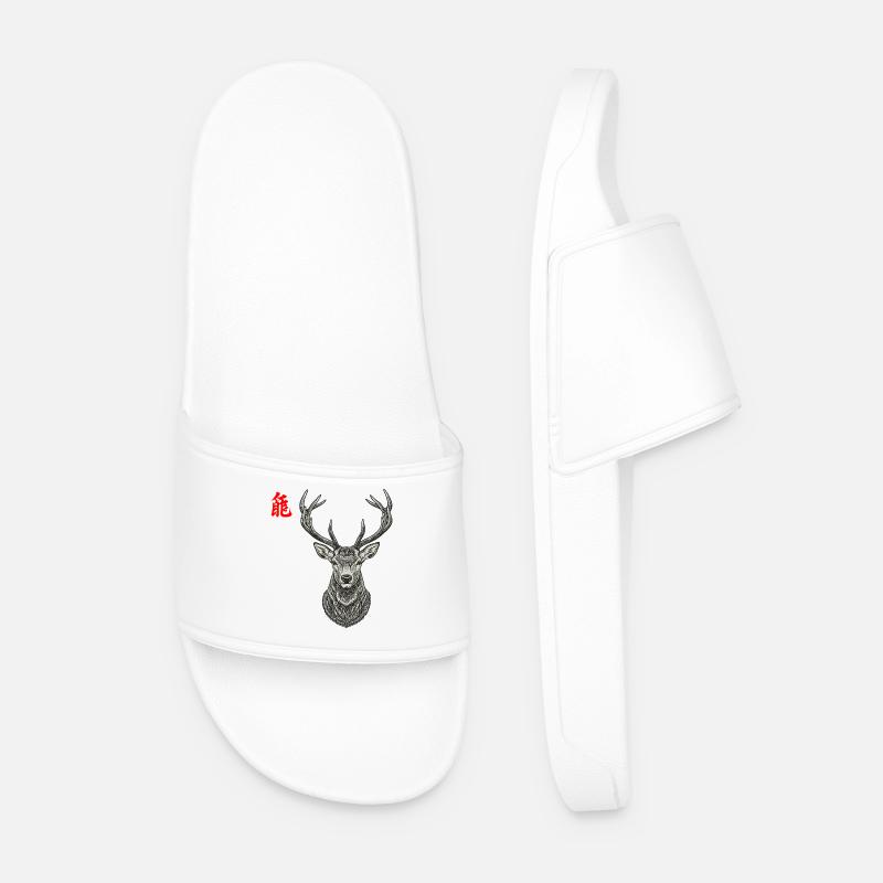 Hirsch Asiatisch - Männer Badelatschen - Weiß