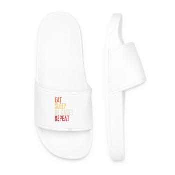 Eat Sleep Be Casey Repeat Retro Name - Men’s Pool Sliders - white - Front