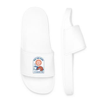 Rise and Shine | Backen Morgenmotto - Männer Badelatschen - Weiß - Vorne