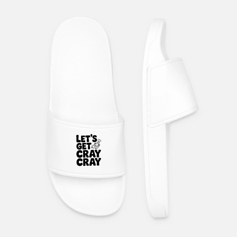 Let's Get Cray Cray - Men’s Pool Sliders - white