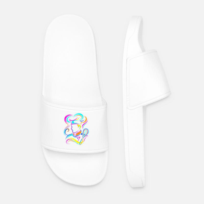 Bäcker - Männer Badelatschen - Weiß