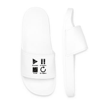 Mindfulness, Moments, Memories, Happiness - Men’s Pool Sliders - white - Front