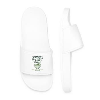 Morning Matcha Club Just Whisk It Green Sips - Men’s Pool Sliders - white - Front