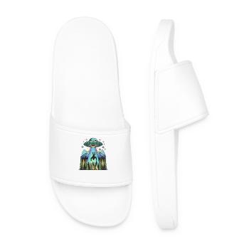 Vaisseau OVNI Sasquatch d’abduction extraterrestre Bigfoot - Claquettes Homme - blanc - Devant