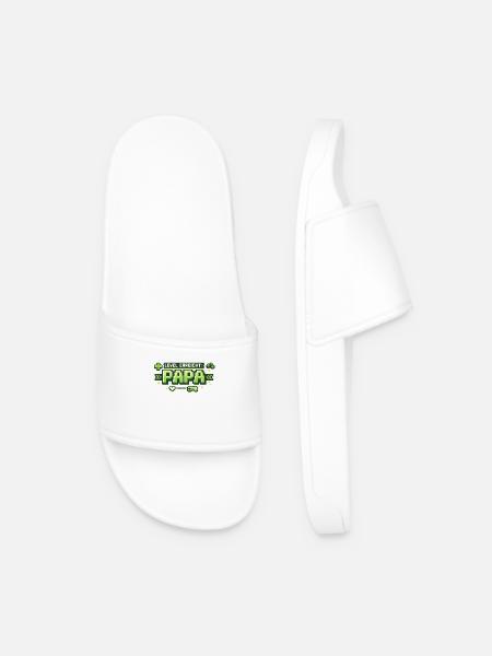Level Reached Dad Gamer Gift - Men’s Pool Sliders - white