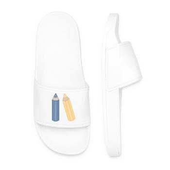 Bleistift-Duo Illustration Buntstifte - Männer Badelatschen - Weiß - Vorne
