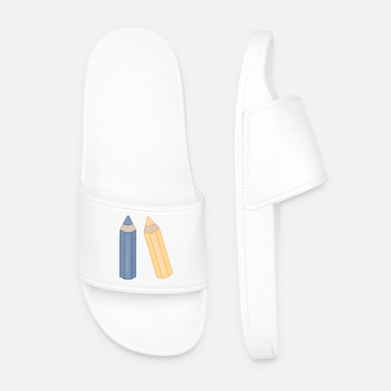 Bleistift-Duo Illustration Buntstifte - Männer Badelatschen - Weiß
