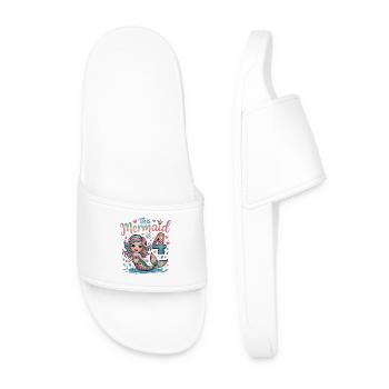 Mermaid 4th Birthday 4 Years - Men’s Pool Sliders - white - Front