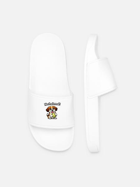 Dog Once again funny saying - Men’s Pool Sliders - white