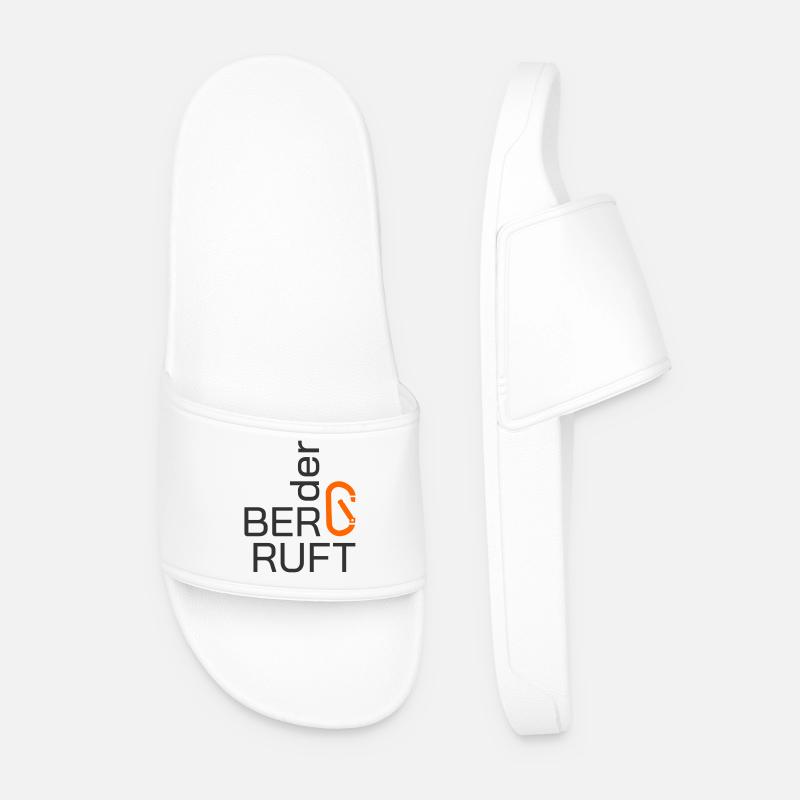 Der Berg ruft - mit Karabiner - Männer Badelatschen - Weiß