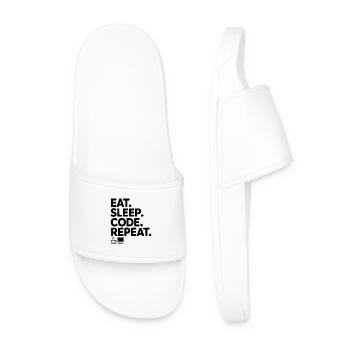 Eat. Sleep. Code. Repeat. - Men’s Pool Sliders - white - Front