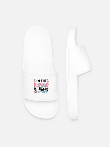 I'm The K-Pop Birthday Best Friend - Men’s Pool Sliders - white