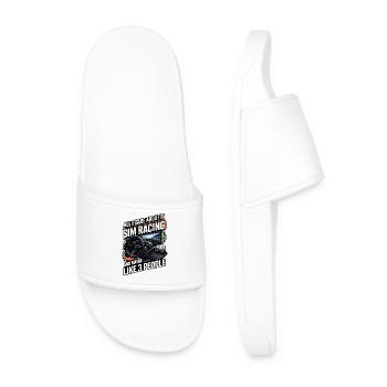 All I'm interested in is Sim Racing and Vie - Men’s Pool Sliders - white - Front