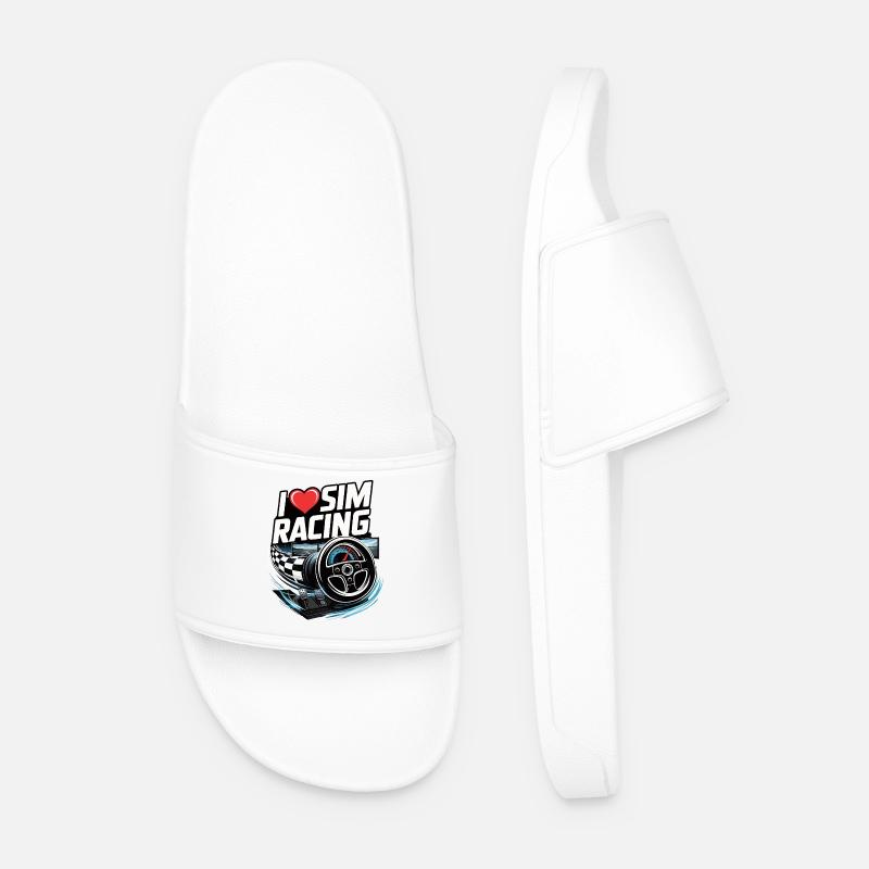 Adoro il Sim Racing - Ciabatte per il mare da uomo - bianco