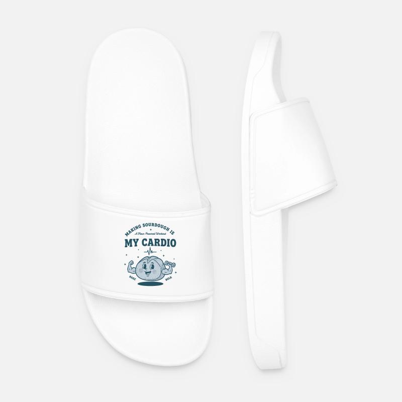 Sourdough Bread Baking Making Sourdough - Men’s Pool Sliders - white