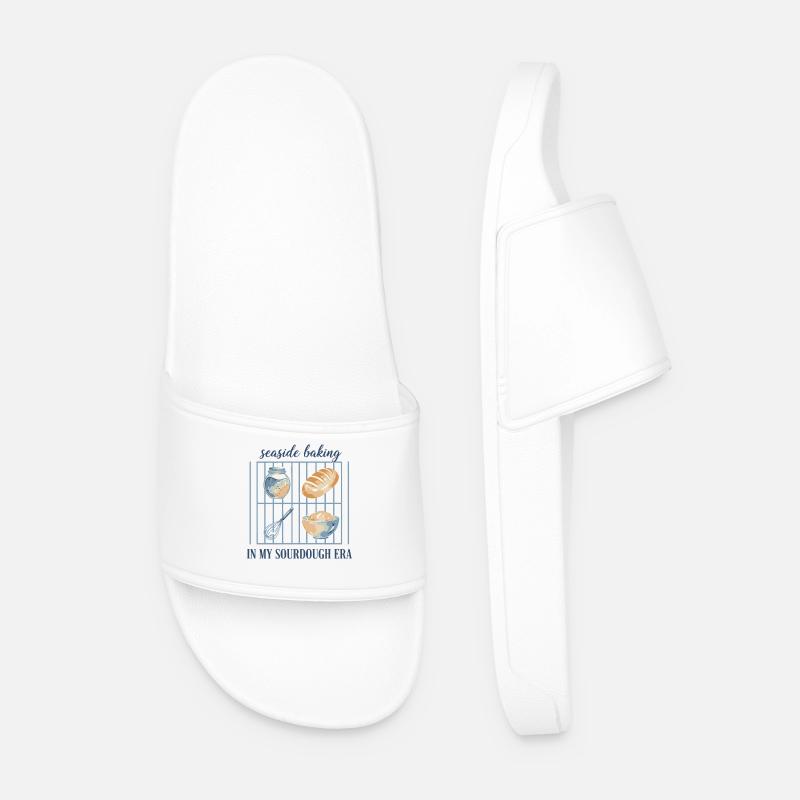 Sourdough Baking Bread Baking Era - Men’s Pool Sliders - white