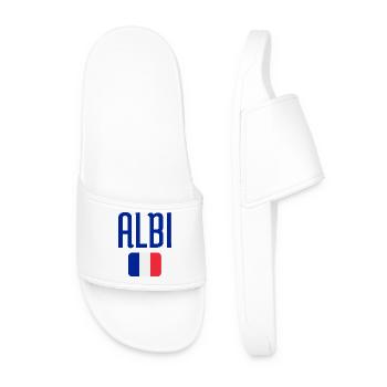 Albi France Flag Emblem - Men’s Pool Sliders - white - Front