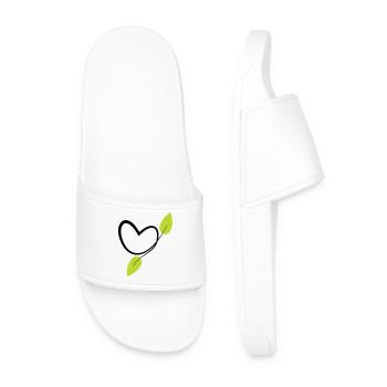 Organic Chlorophyll Plant Heart - Men’s Pool Sliders - white - Front