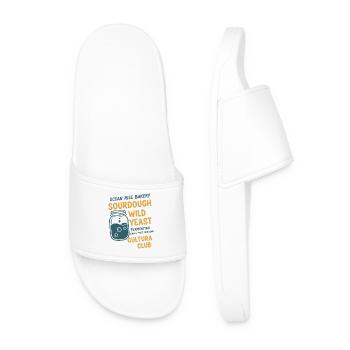 sourdough Bread Baking Baker Wild Yeast Cultura - Men’s Pool Sliders - white - Front