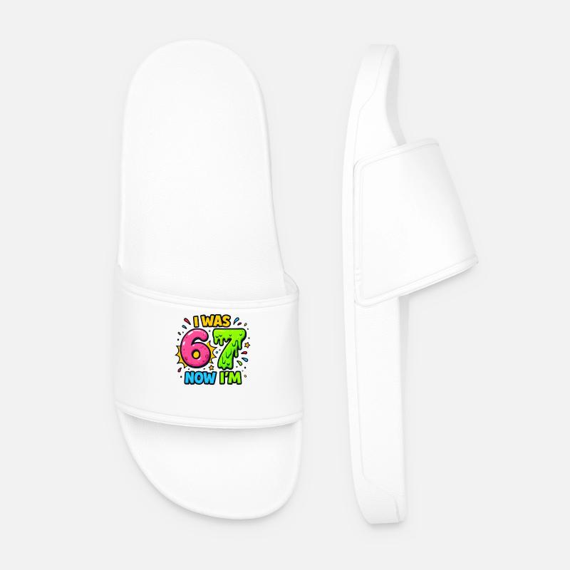 Idea regalo per l'umorismo meme per bambini di 7° compleanno 67 - Ciabatte per il mare da uomo - bianco
