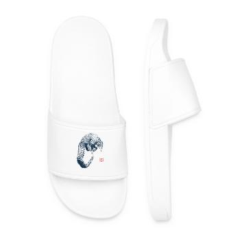 Pangolin with Kanji Stamp - Men’s Pool Sliders - white - Front