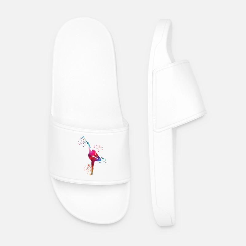 Gymnast with baton rhythmic gymnastics - Men’s Pool Sliders - white