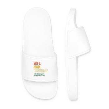 Épouse Maman Légende du Cornhole - Claquettes Homme - blanc - Devant