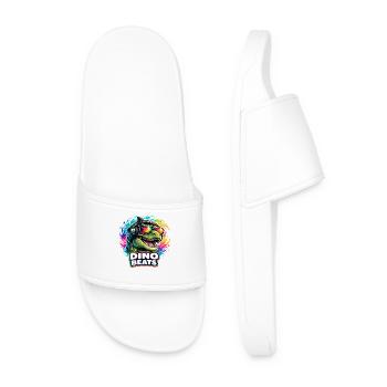 Dino beats Neon DJ disant pour les fans de musique - Claquettes Homme - blanc - Devant