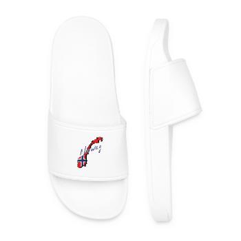 Map with Norway flag, I love Norway - Men’s Pool Sliders - white - Front