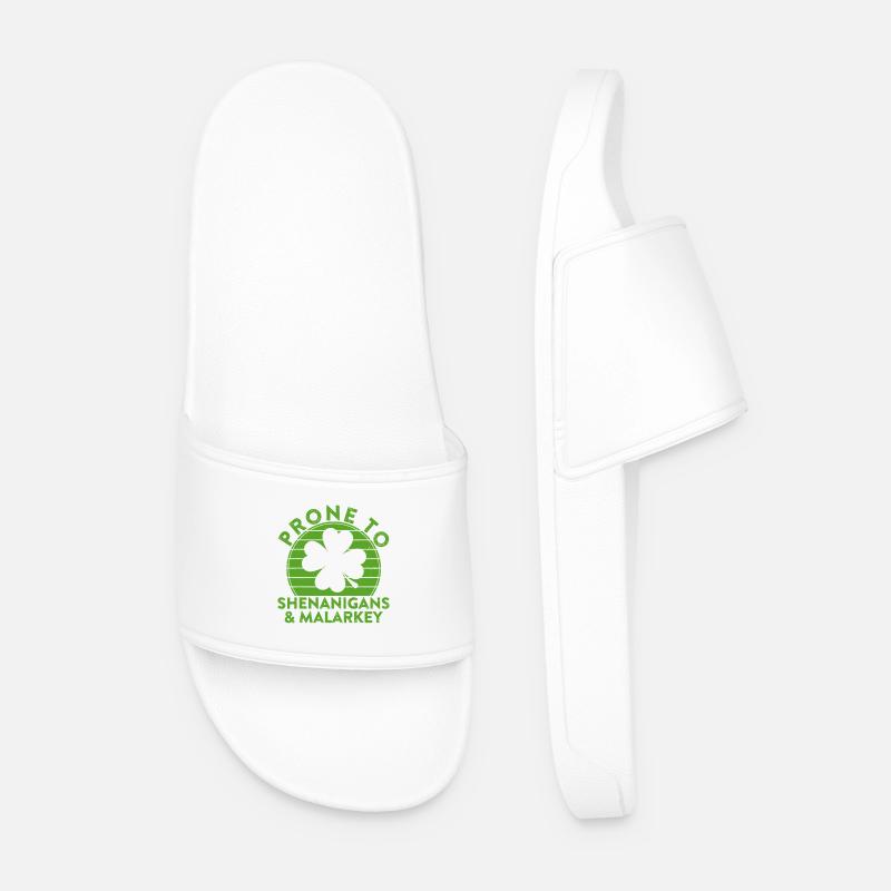 Shenanigans & Malarkey Shamrock Tee - Men’s Pool Sliders - white