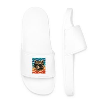Raccoon with sunglasses Surfwelten - Men’s Pool Sliders - white - Front