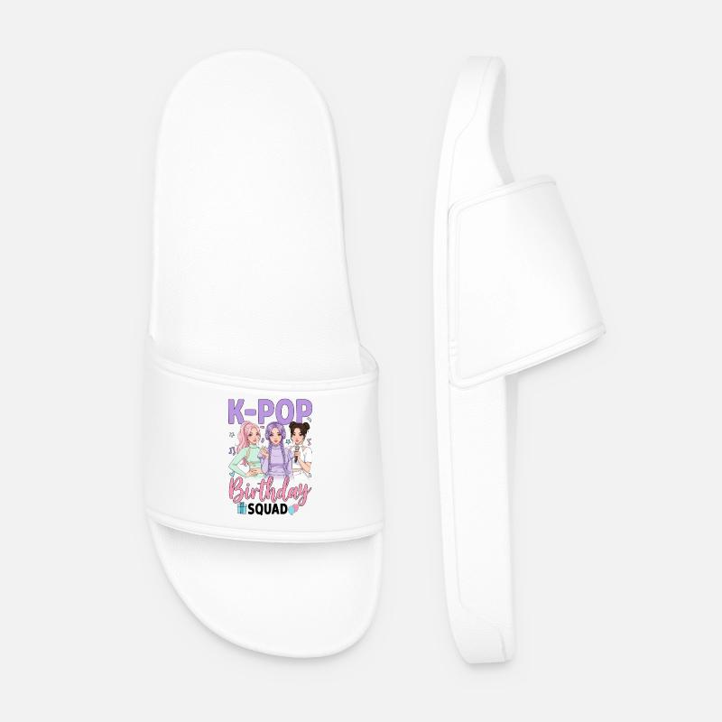 K-Pop Birthday Squad - Männer Badelatschen - Weiß