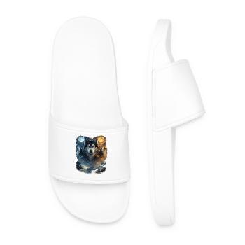 Deux Lunes Husky Sibérien - Claquettes Homme - blanc - Devant
