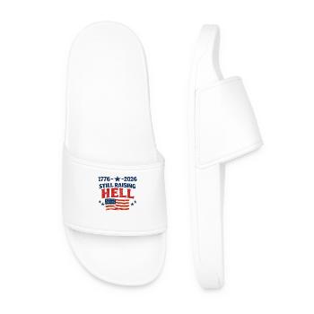 1776-2026 Still Raising Hell 4th of July USA - Men’s Pool Sliders - white - Front