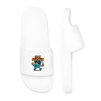 Six Seven 67 Pirate Italian Brainrot Humor Funny - Men’s Pool Sliders - white - Front