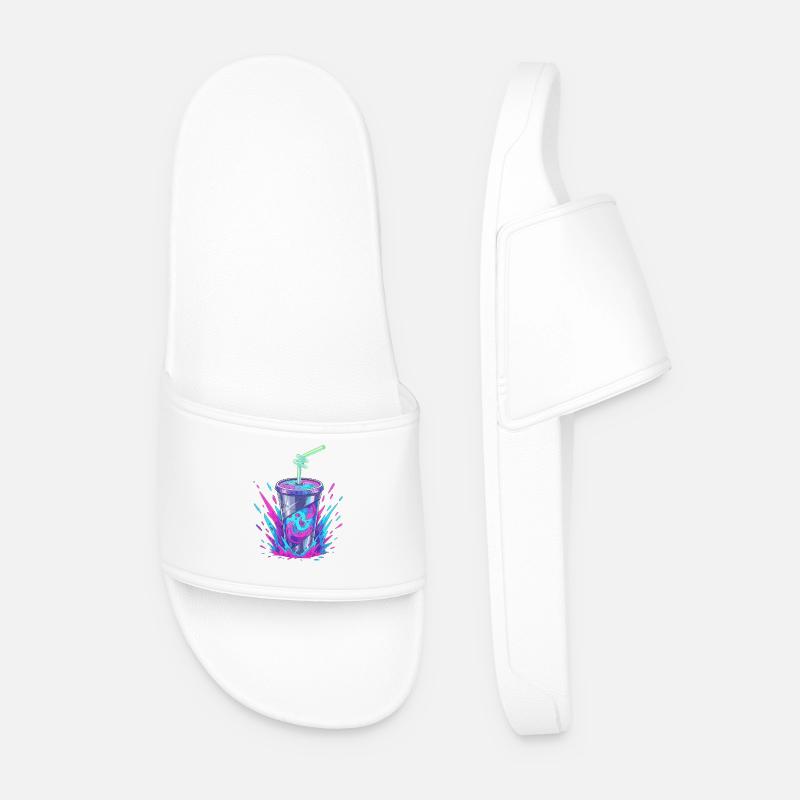 Neon-Swirler Becher Splash - Männer Badelatschen - Weiß