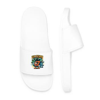 Six Seven 67 Italian Brainrot Nerd Humour Drôle - Claquettes Homme - blanc - Devant