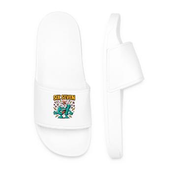 Six Seven 67 Italian Brainrot Nerd Humour Drôle - Claquettes Homme - blanc - Devant