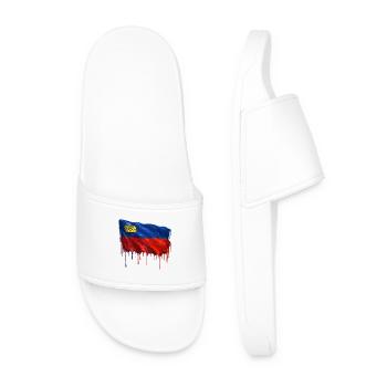Liechtenstein flag colorful color - Men’s Pool Sliders - white - Front