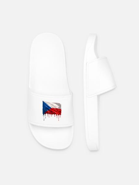Drapeau tchèque couleur - Claquettes Homme - blanc