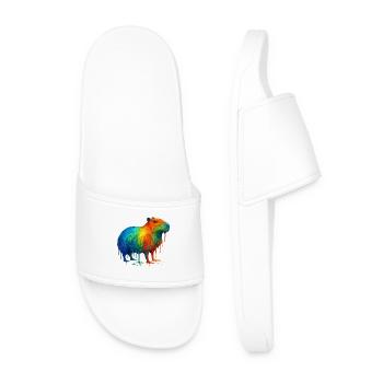 Capybara aux couleurs vives - Claquettes Homme - blanc - Devant