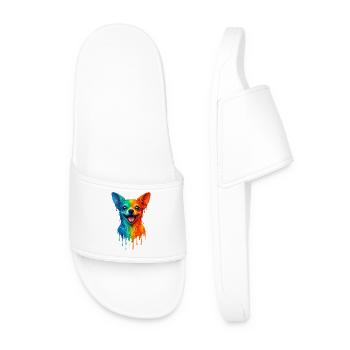 Chihuahua aux couleurs vives - Claquettes Homme - blanc - Devant