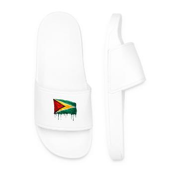 Guyana Flagge Tropfenkunst - Männer Badelatschen - Weiß - Vorne