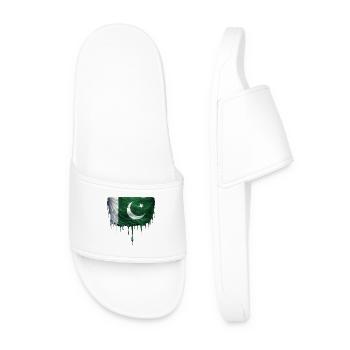 Drapeau du Pakistan Couleurs colorées - Claquettes Homme - blanc - Devant