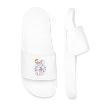 Moonlit Night Hippo-Roar in the Water - Men’s Pool Sliders - white - Front