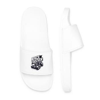 Lawn Tractor Racing Motorsport Lawnmower Racing - Men’s Pool Sliders - white - Front