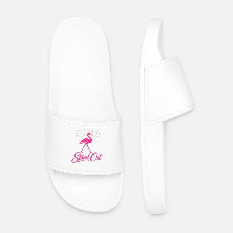 Flamingo Statement - Men’s Pool Sliders - white
