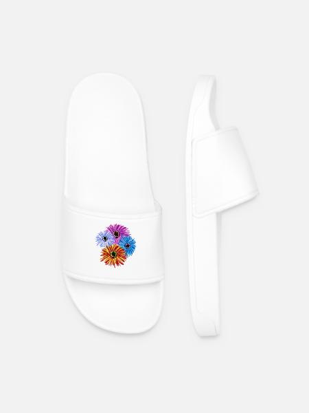 Colorful Blossoms Flowers Flower Flora Garden - Men’s Pool Sliders - white