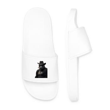 Gorilla with hat, sunglasses and cigar - Men’s Pool Sliders - white - Front